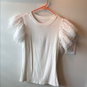 Elegant White Ruffled Sleeve Top